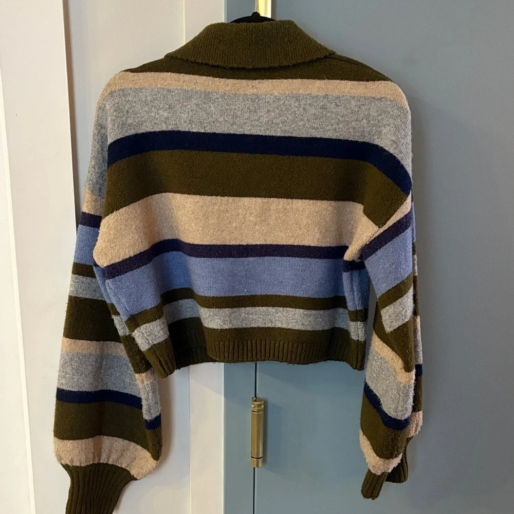 Olivaceous Olive and Blue Striped Sweater - Picture 3 of 3